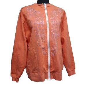 Aces designed by Won's Wear full zip bedazzled sweatshirt